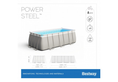 56629 Бассейн каркасный прямоугольный + фильтр-насос 282х196х84см Bestway